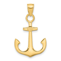 10k 3-D Anchor Pendant