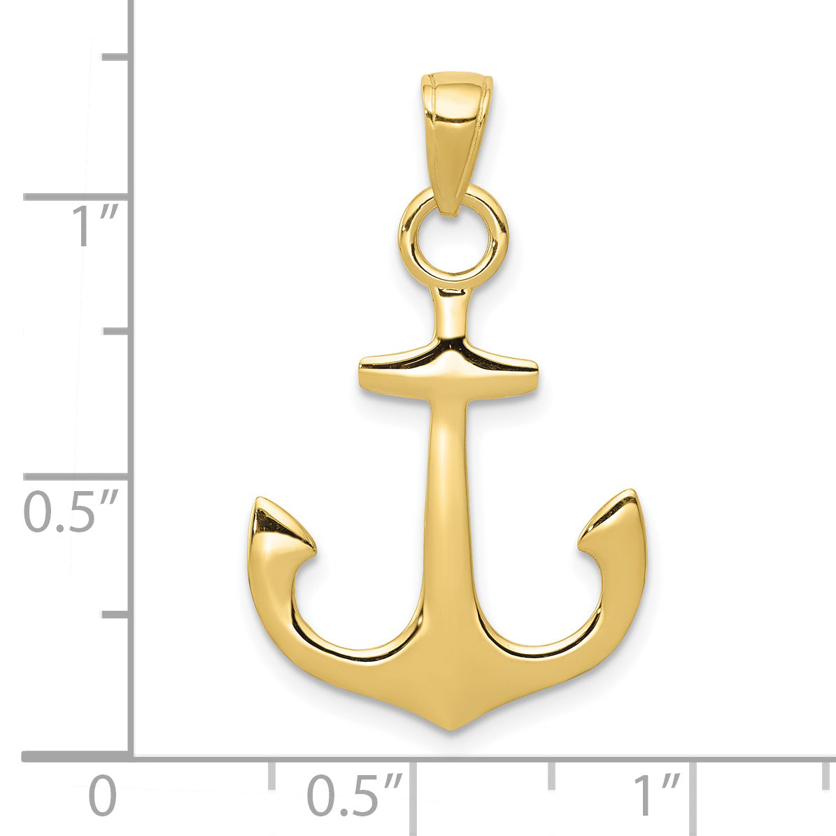 10k 3-D Anchor Pendant