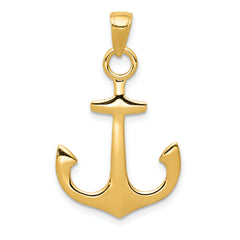 10k 3-D Anchor Pendant