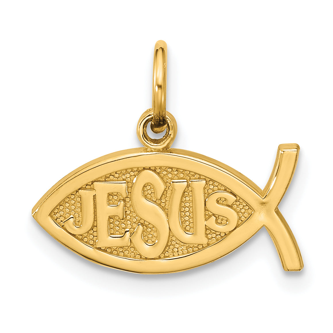 10K Jesus Fish Charm