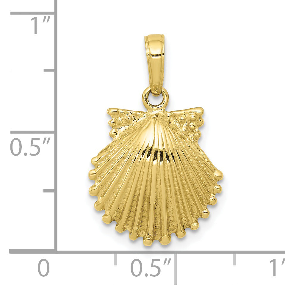 10k Scallop Shell Pendant