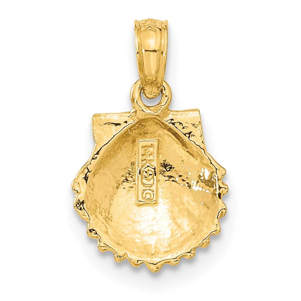 10k Scallop Shell Pendant