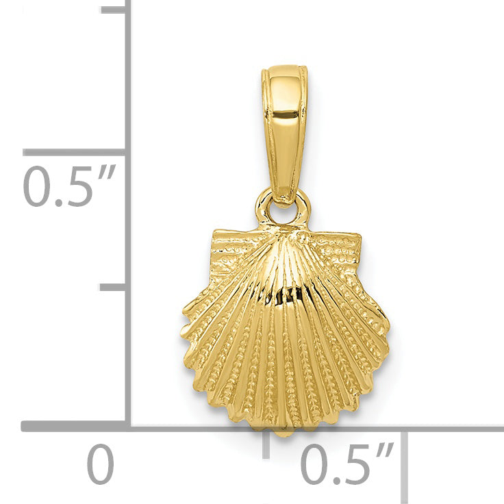 10k Scallop Shell Pendant