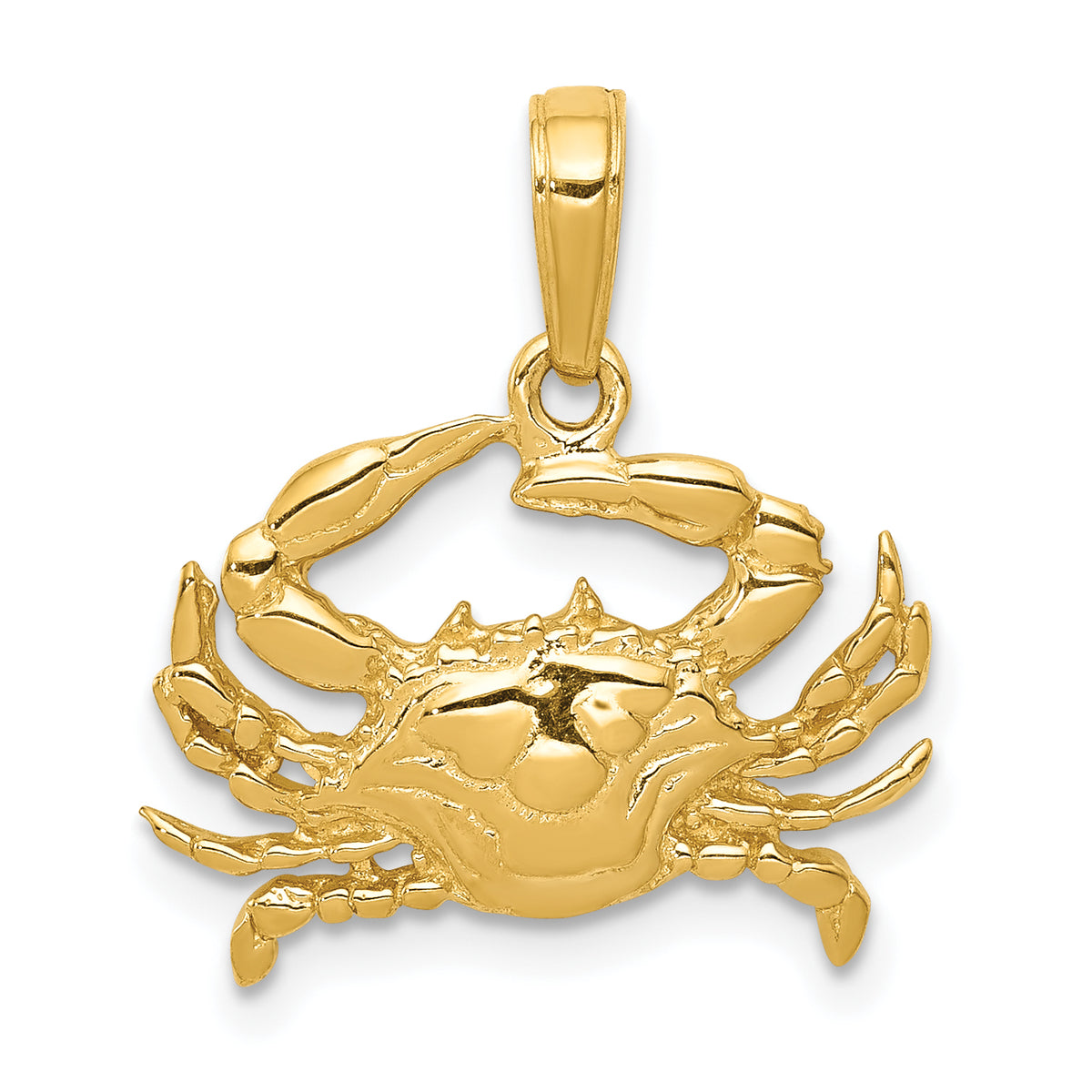 10k Blue Crab Pendant