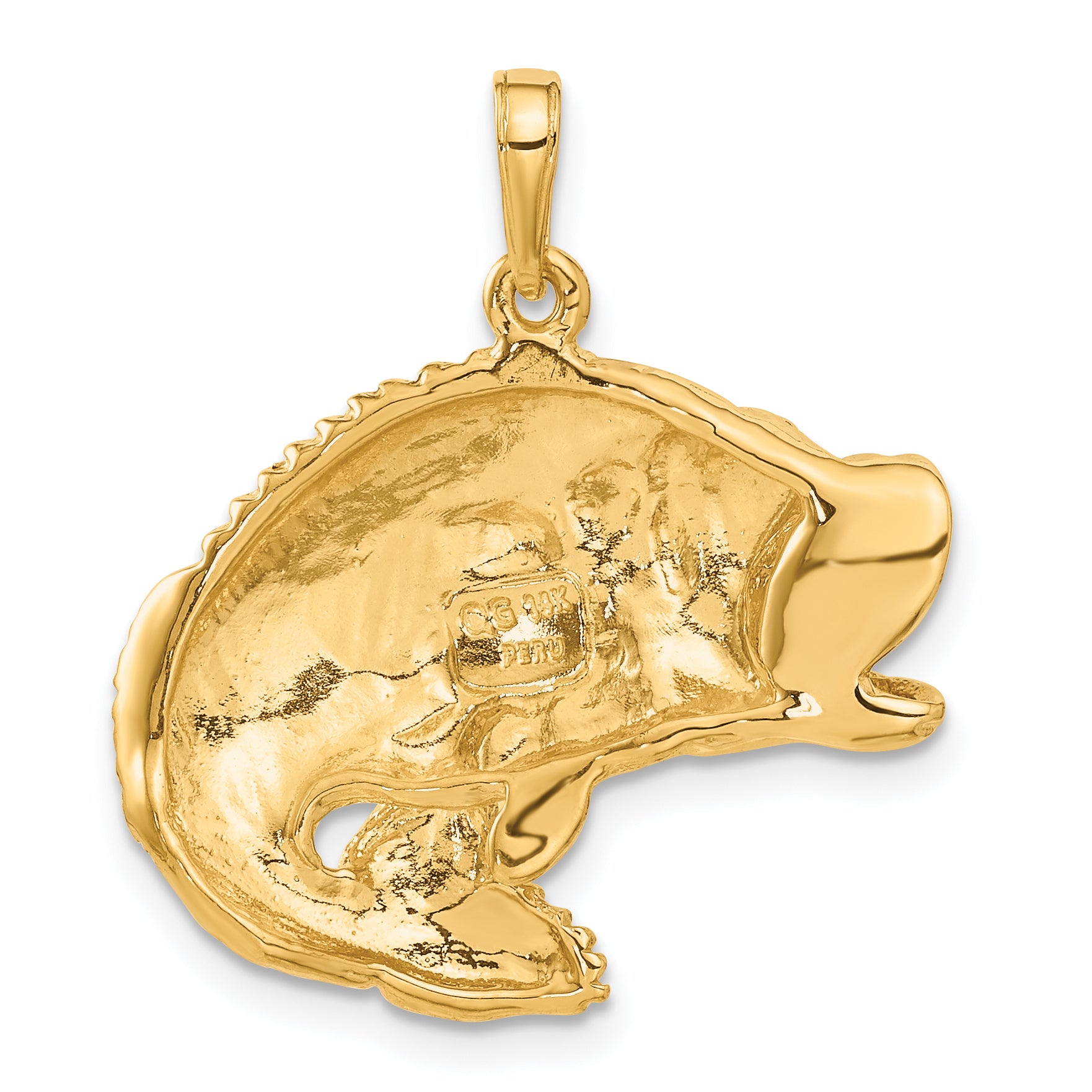 10k Bass Fish Jumping Pendant