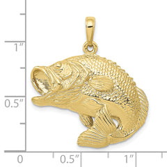 10k Bass Fish Jumping Pendant