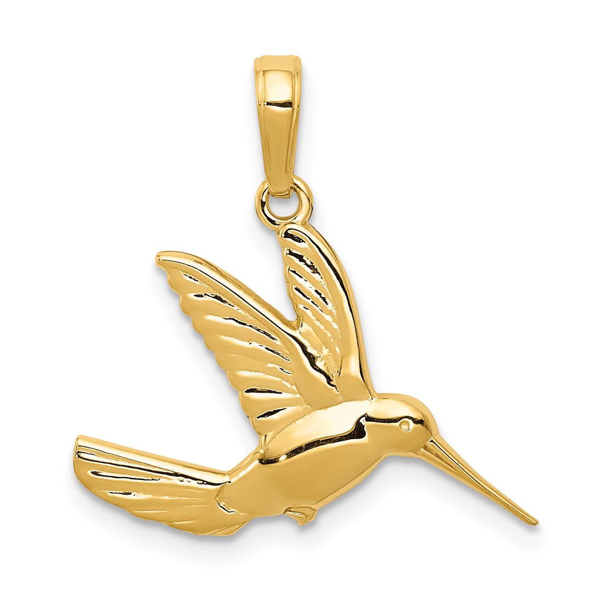 10K Hummingbird in Flight Pendant