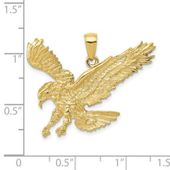 10K Textured Eagle Landing Pendant