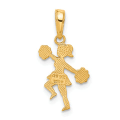 10K Cheerleader with Pom-Poms Pendant