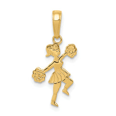 10K Cheerleader with Pom-Poms Pendant