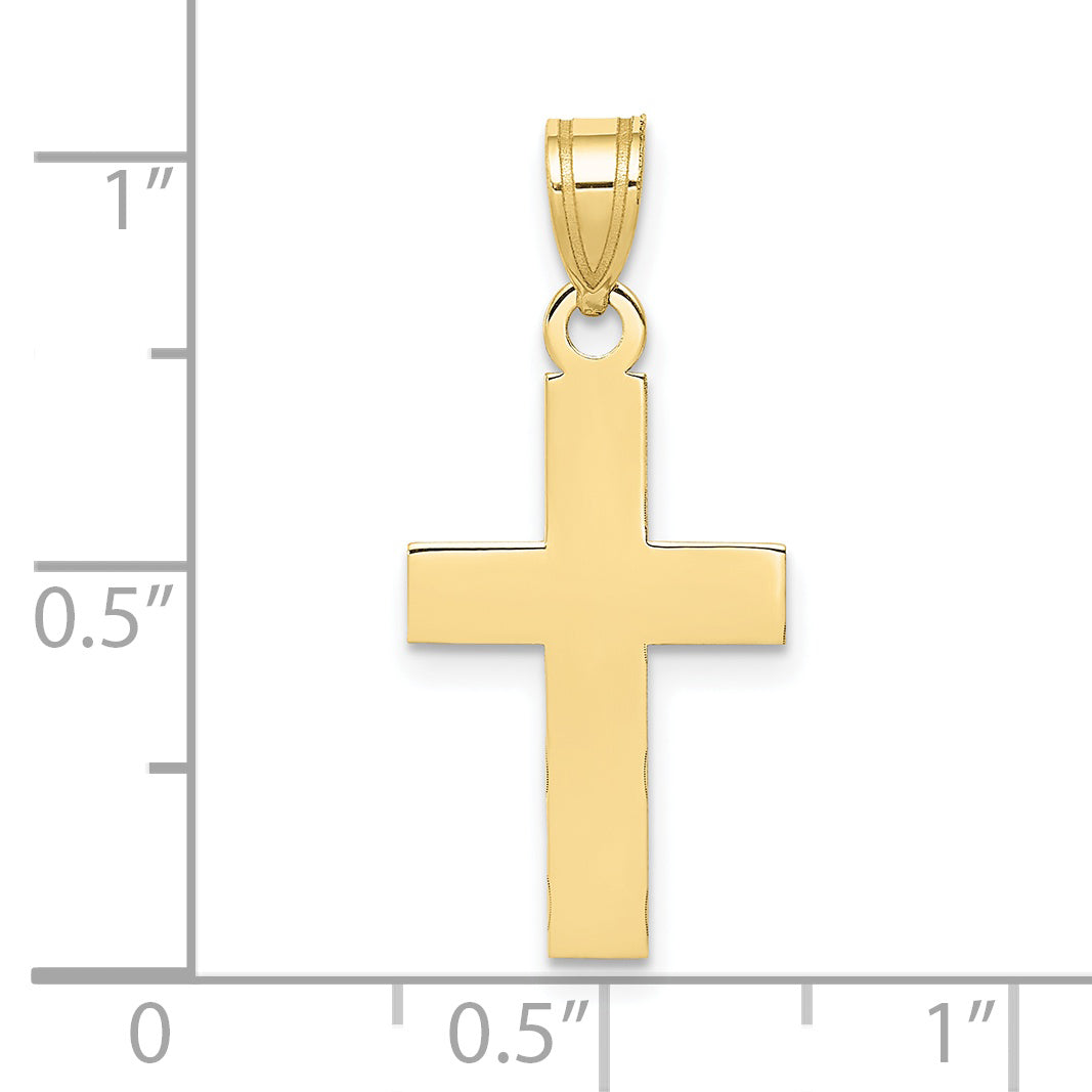 10K Polished Cross Charm