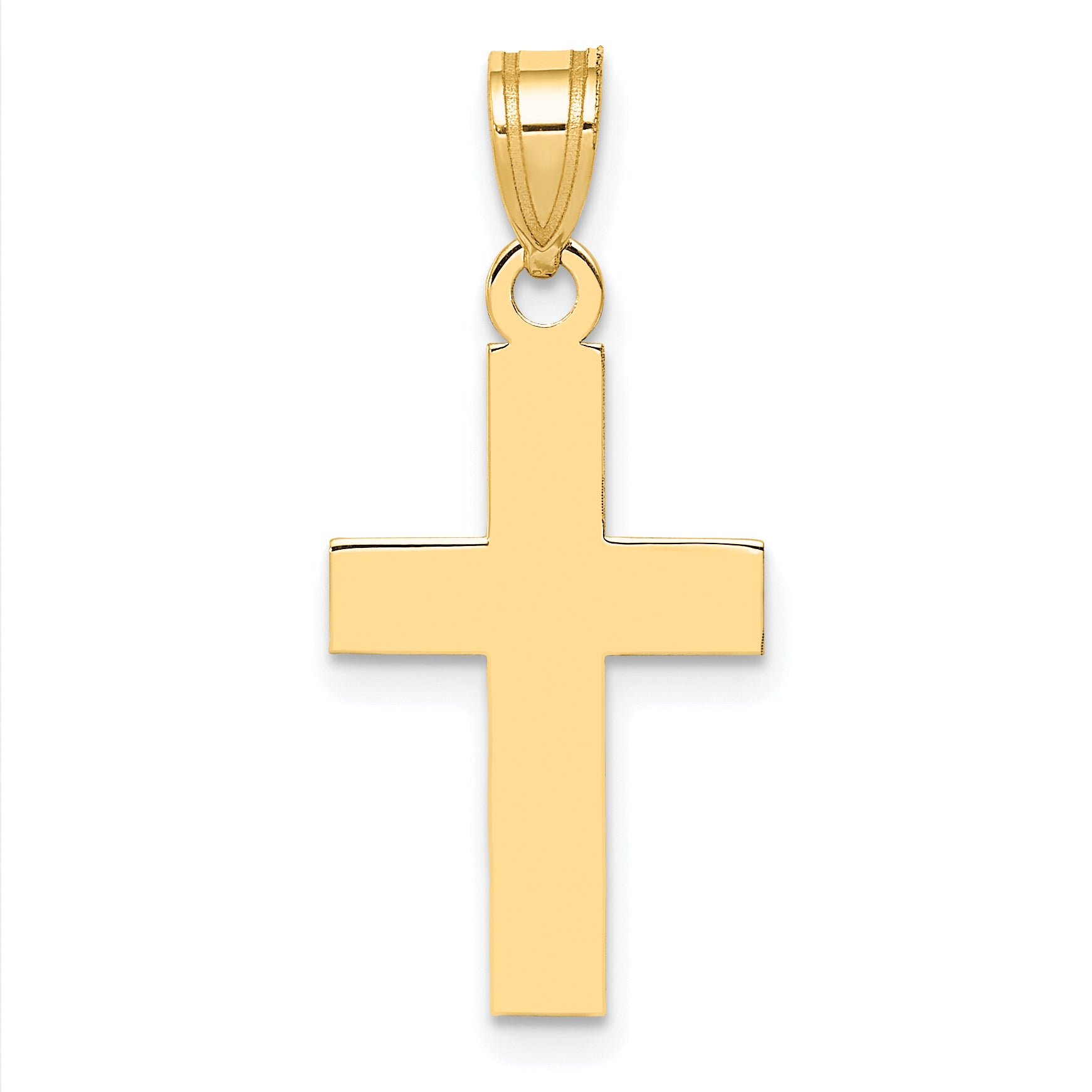 10K Polished Cross Charm