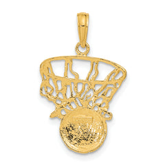 10K Swoosh Basketball and Net Pendant