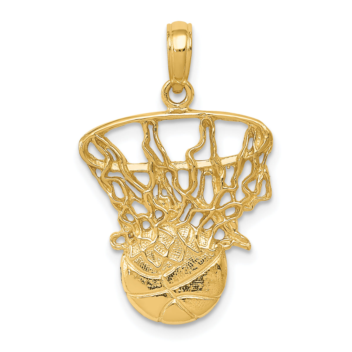 10K Swoosh Basketball and Net Pendant