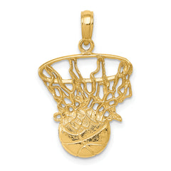 10K Swoosh Basketball and Net Pendant