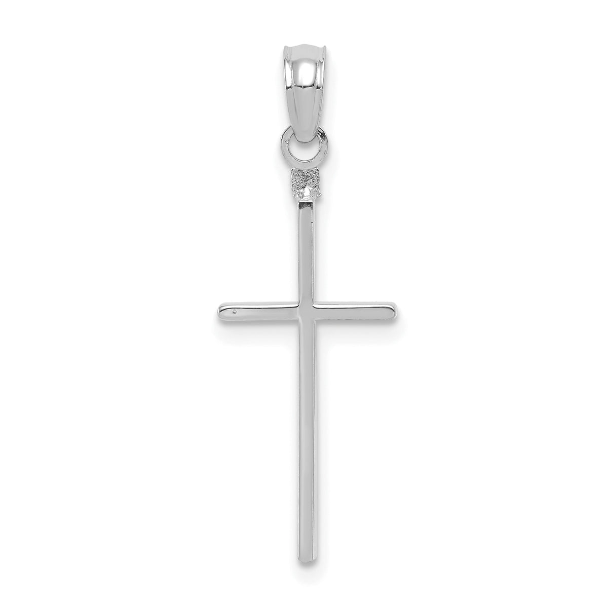 10K White Gold Polished Cross Pendant