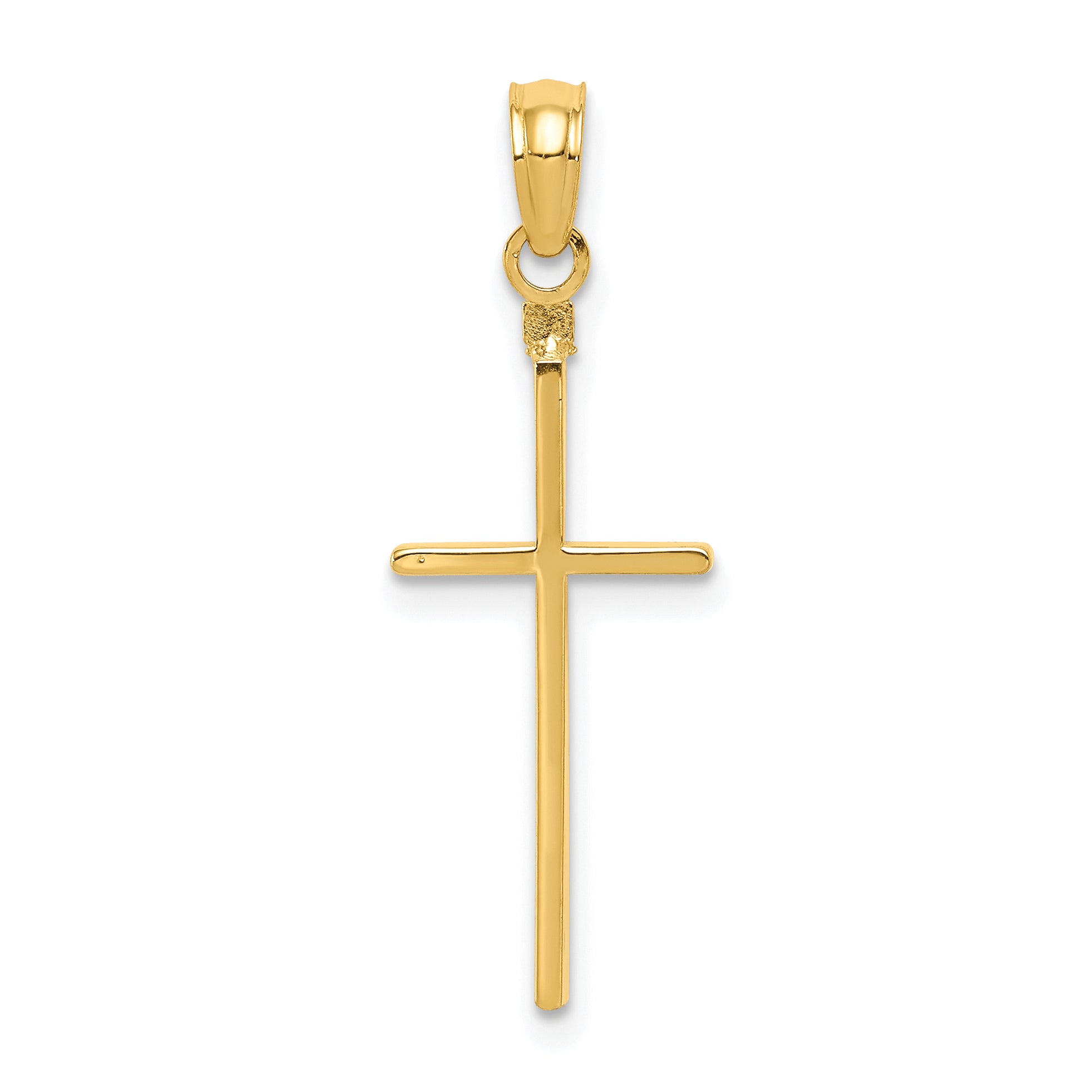 10K Polished Cross Pendant