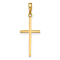 10K Polished Cross Pendant