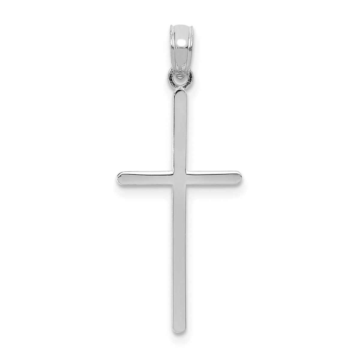 10K White Gold Polished Cross Pendant