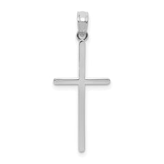 10K White Gold Polished Cross Pendant