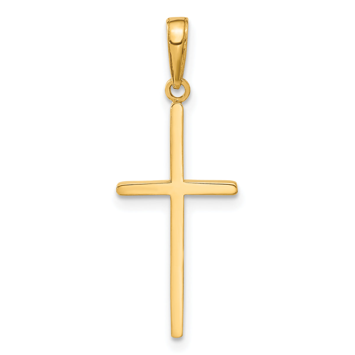 10K Polished Cross Pendant