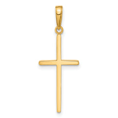 10K Polished Cross Pendant