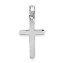 10k White Gold Polished Cross Pendant