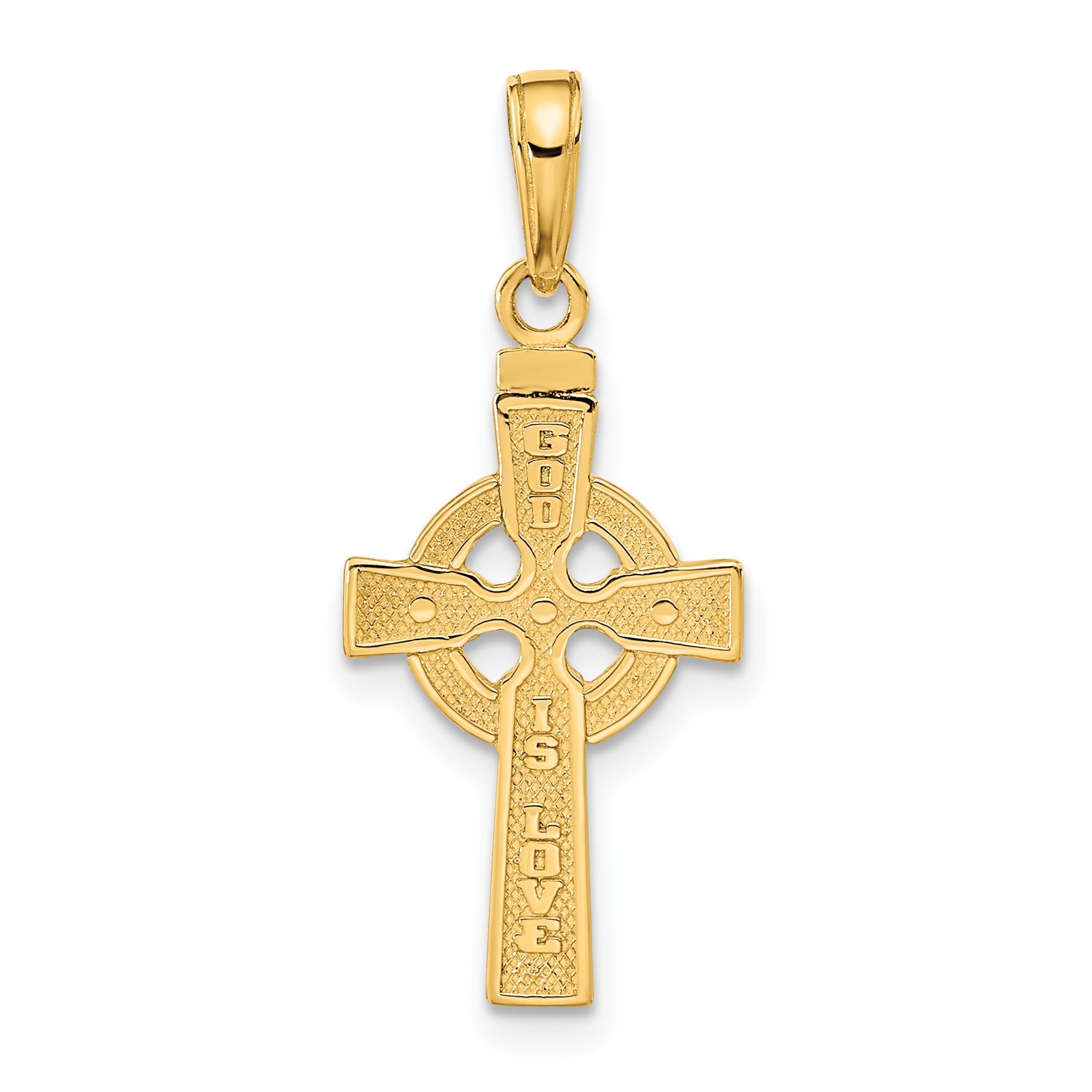 10k Reversible GOD IS LOVE Celtic Cross Pendant