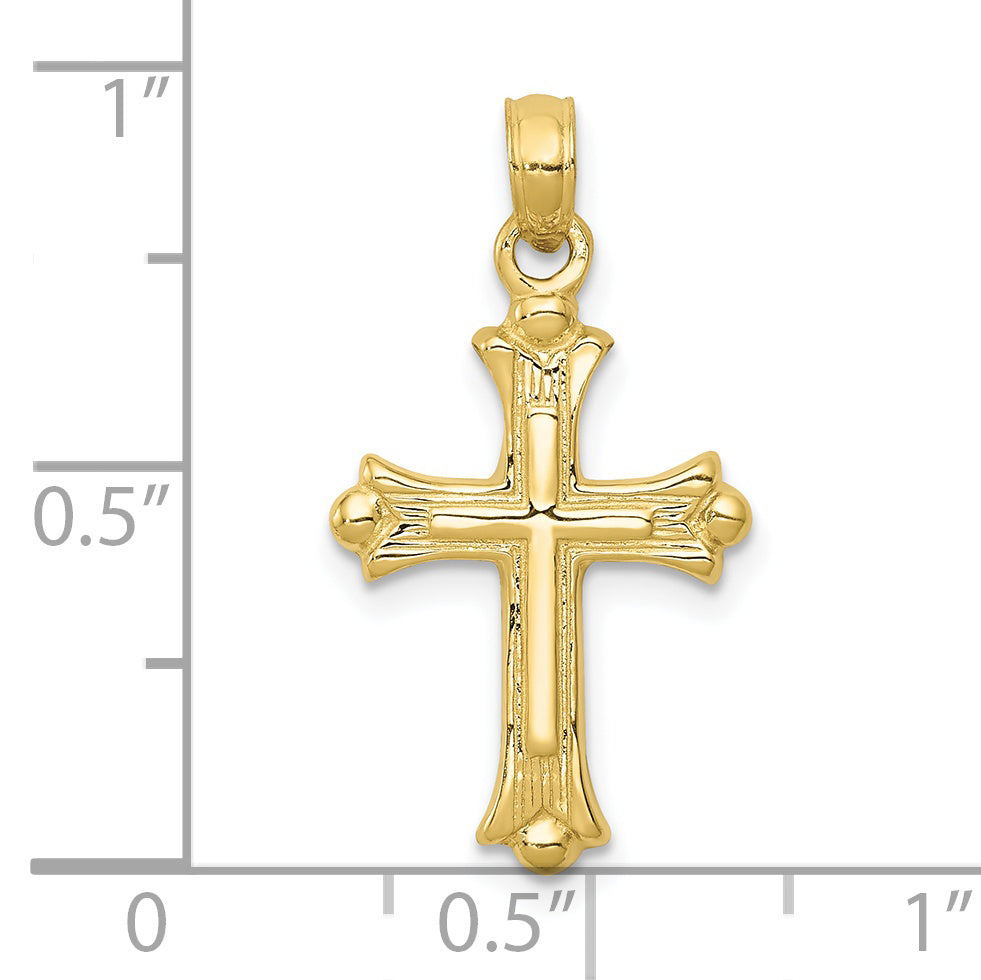 10k Budded Cross Charm