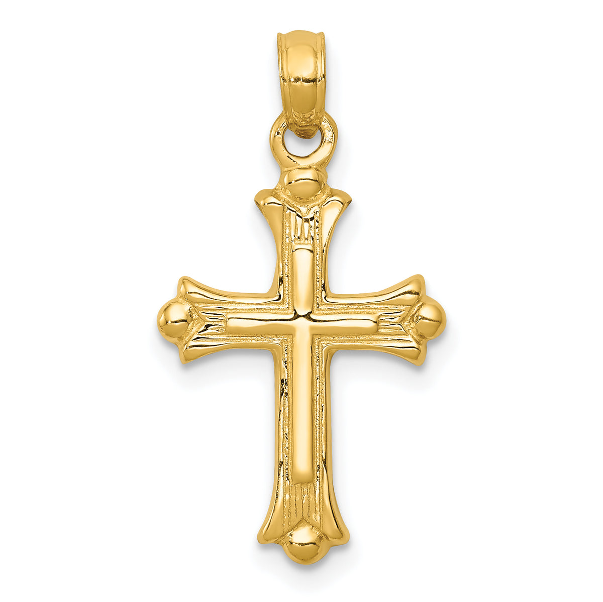 10k Budded Cross Charm