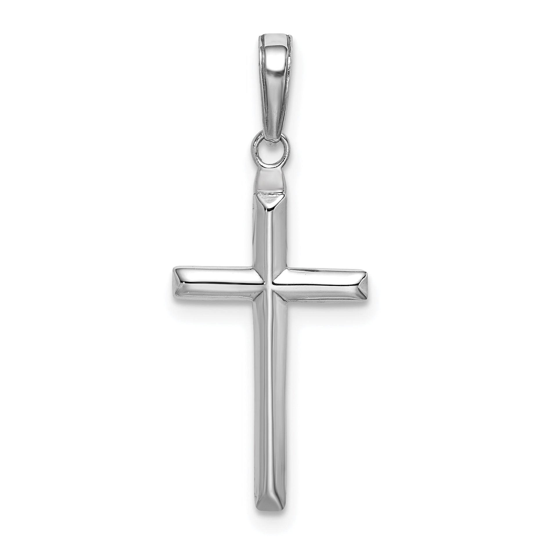 10K White Gold Reversible Latin Cross Pendant