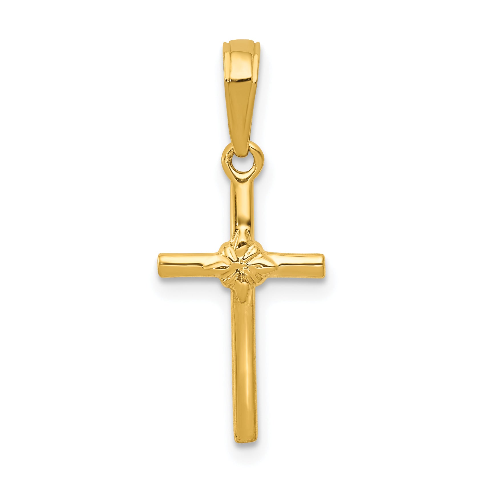 10k Polished Cross Charm