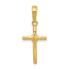 10k Polished Cross Charm