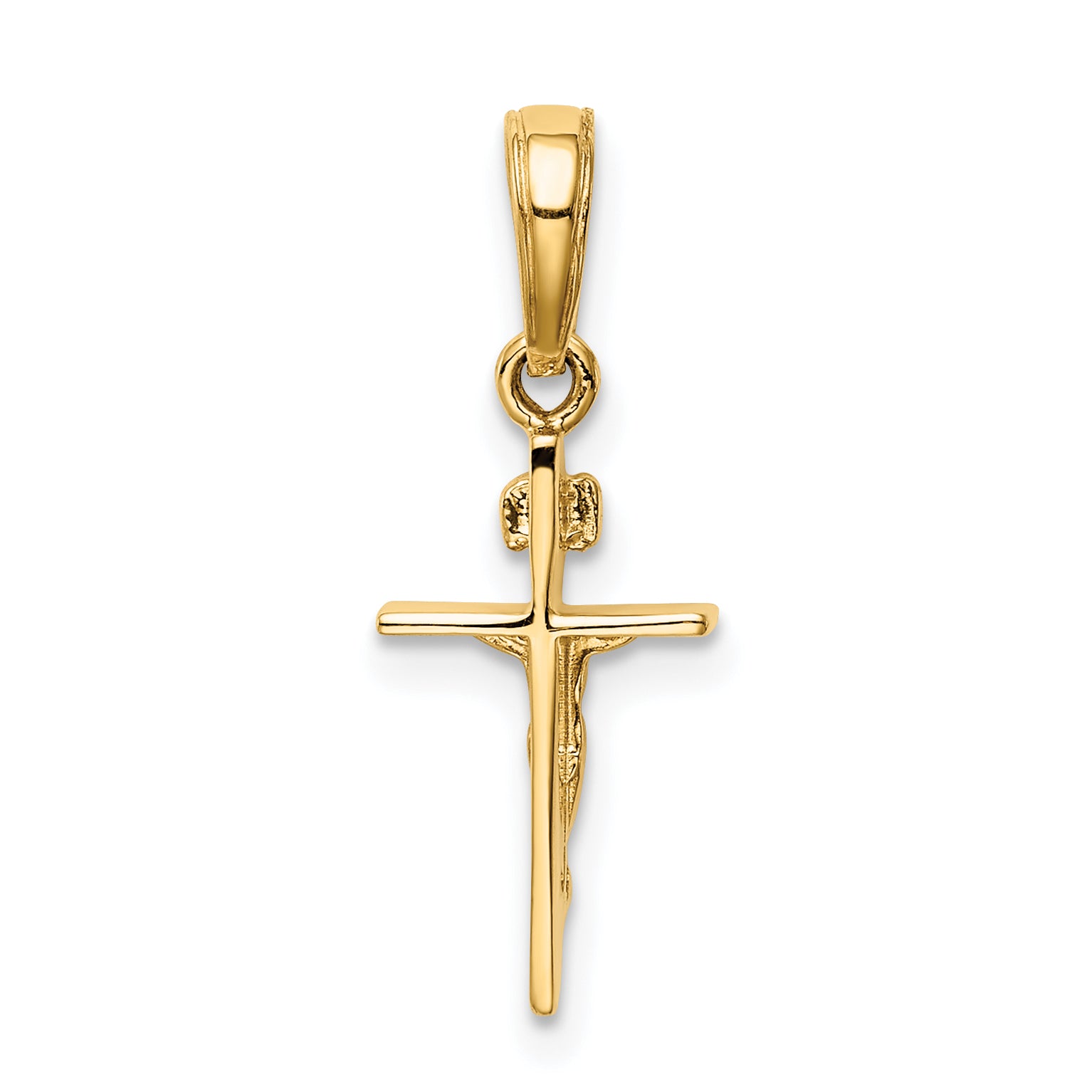 10K Small INRI Crucifix Pendant