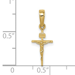 10K Small INRI Crucifix Pendant