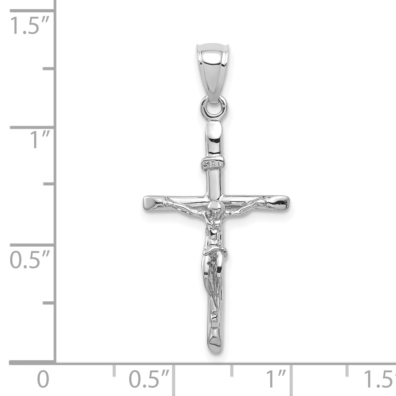 10K White Gold INRI Crucifix Pendant