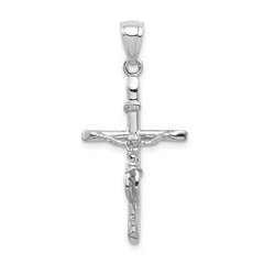 10K White Gold INRI Crucifix Pendant