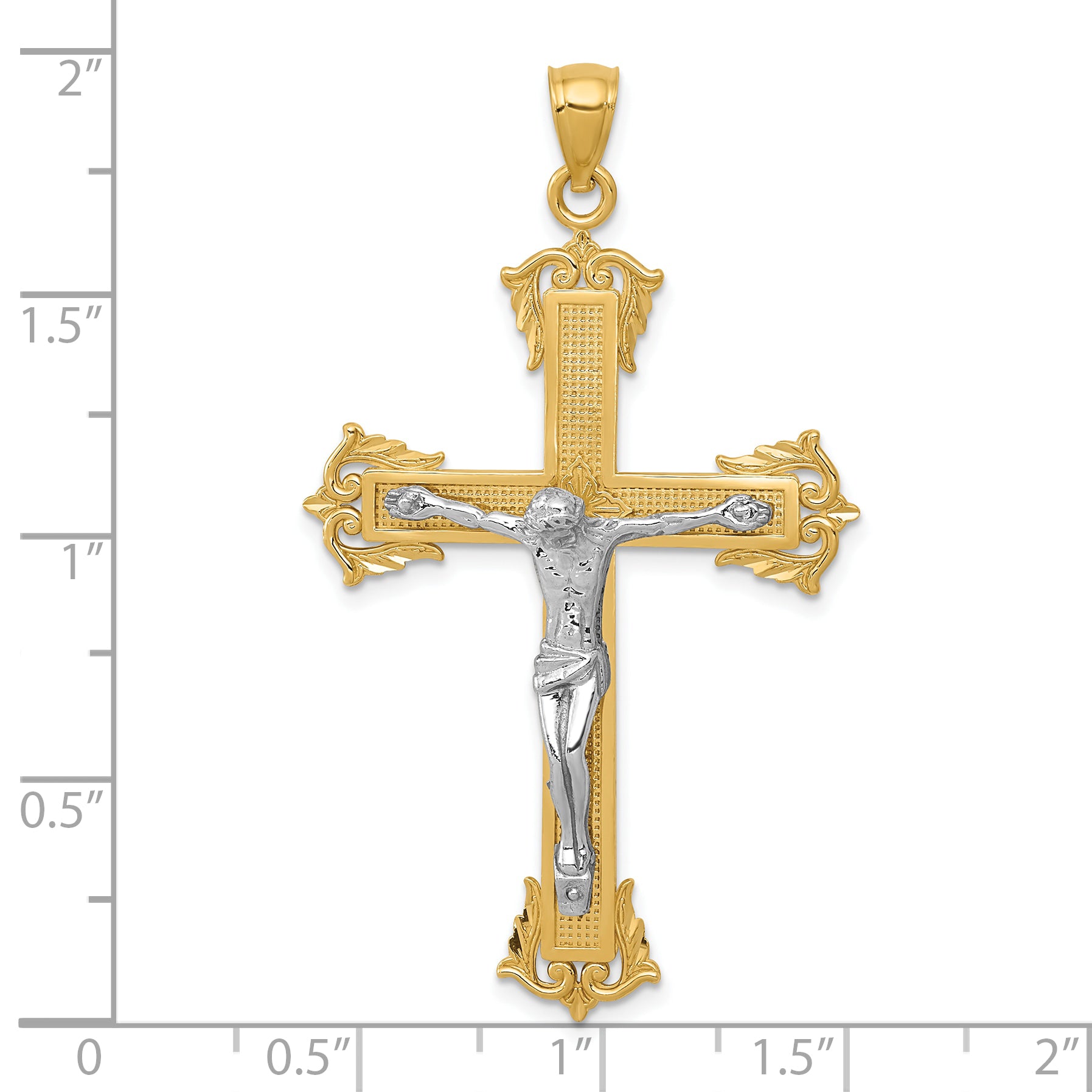 10k Two-tone Crucifix Pendant