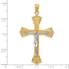 10k Two-tone Crucifix Pendant