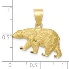 10K Diamond-cut Bear Pendant