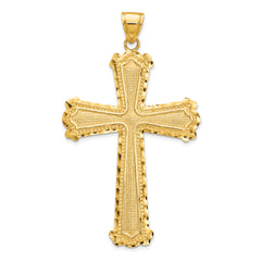 10K Diamond-cut Cross Pendant