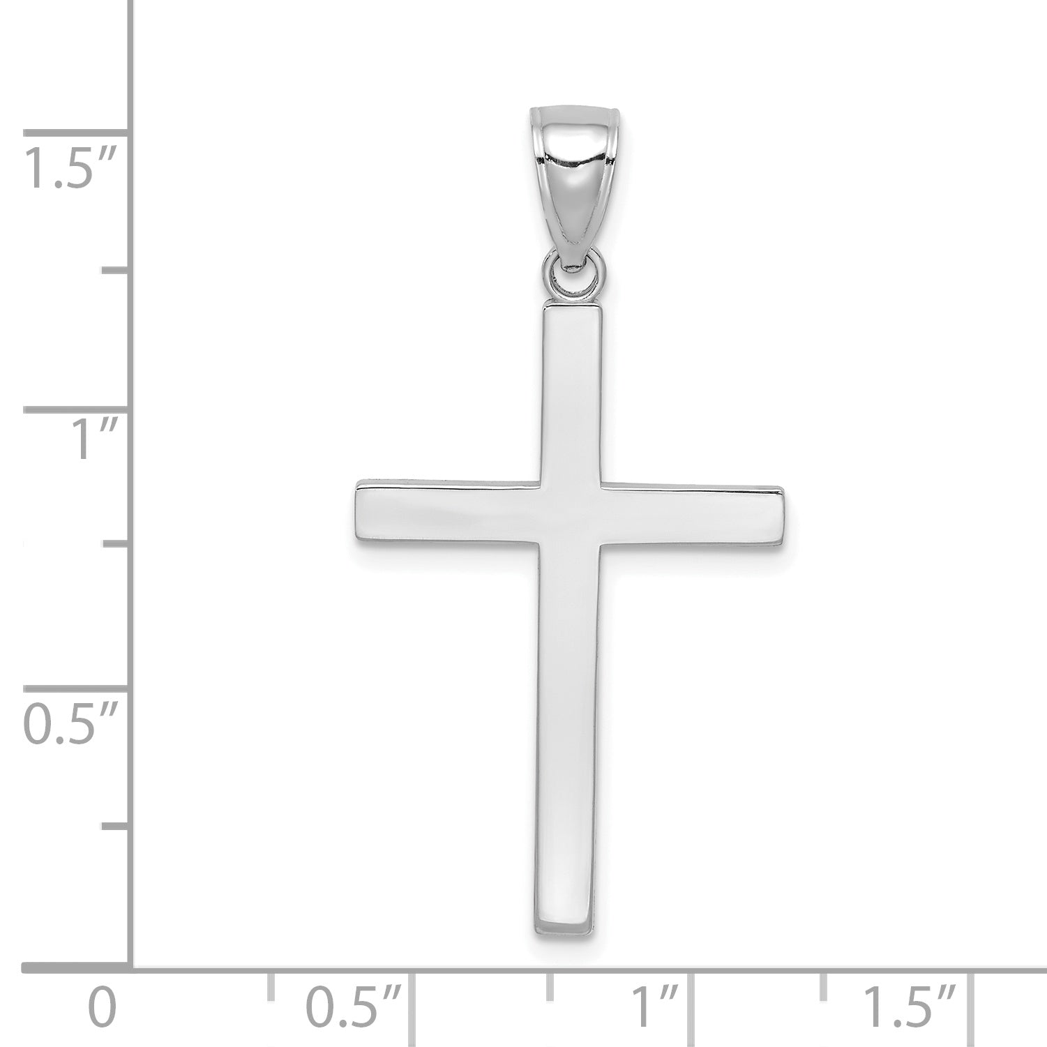 10k White Gold Polished Cross Pendant