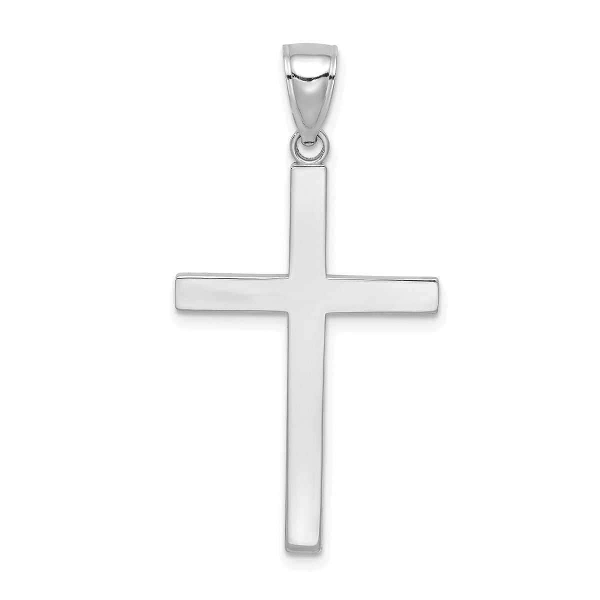 10k White Gold Polished Cross Pendant