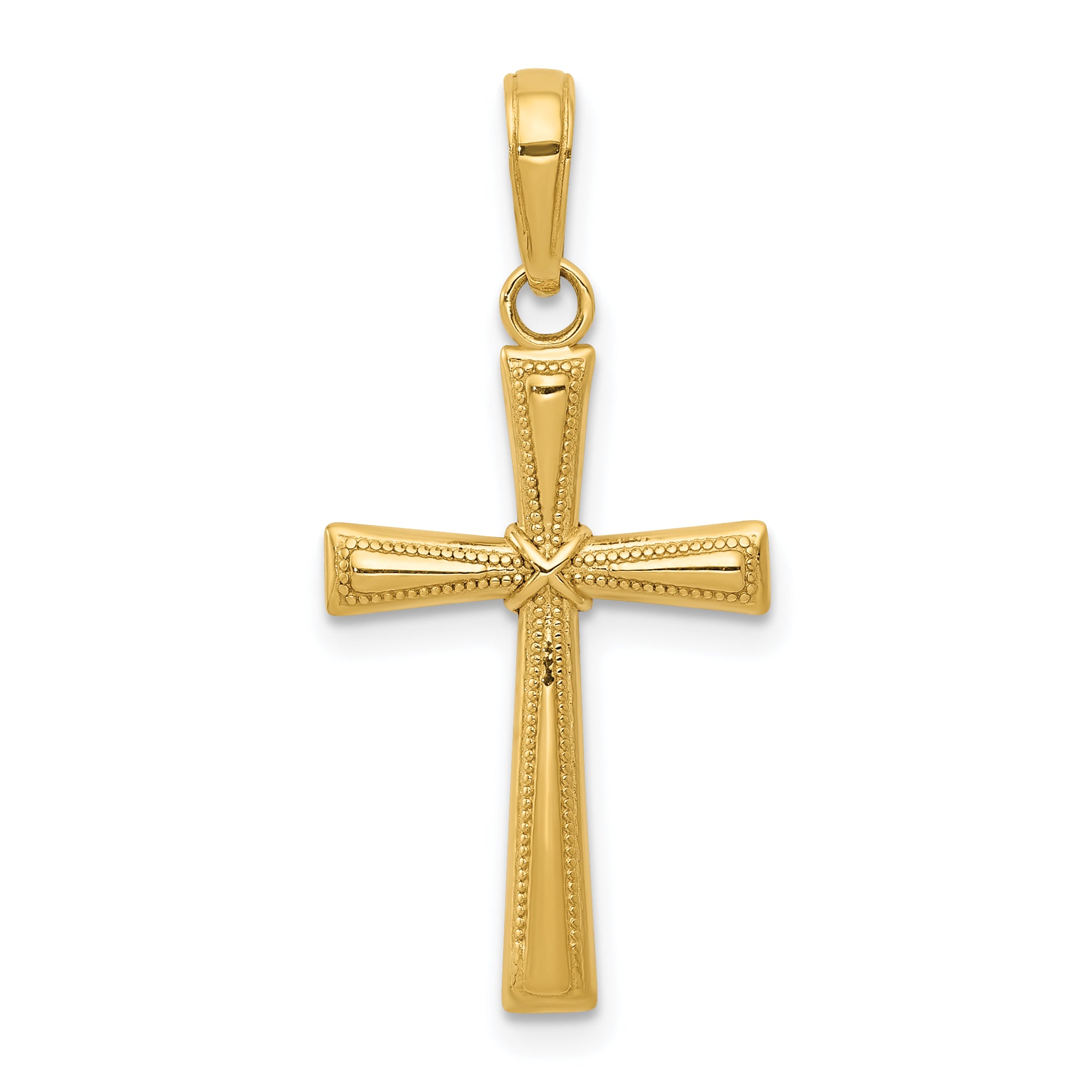 10K Diamond-cut X Cross Pendant