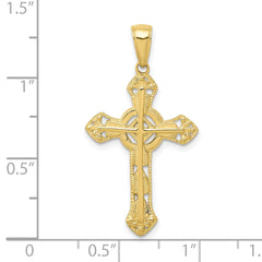 10K Stick Cross on Ornate Cross Pendant