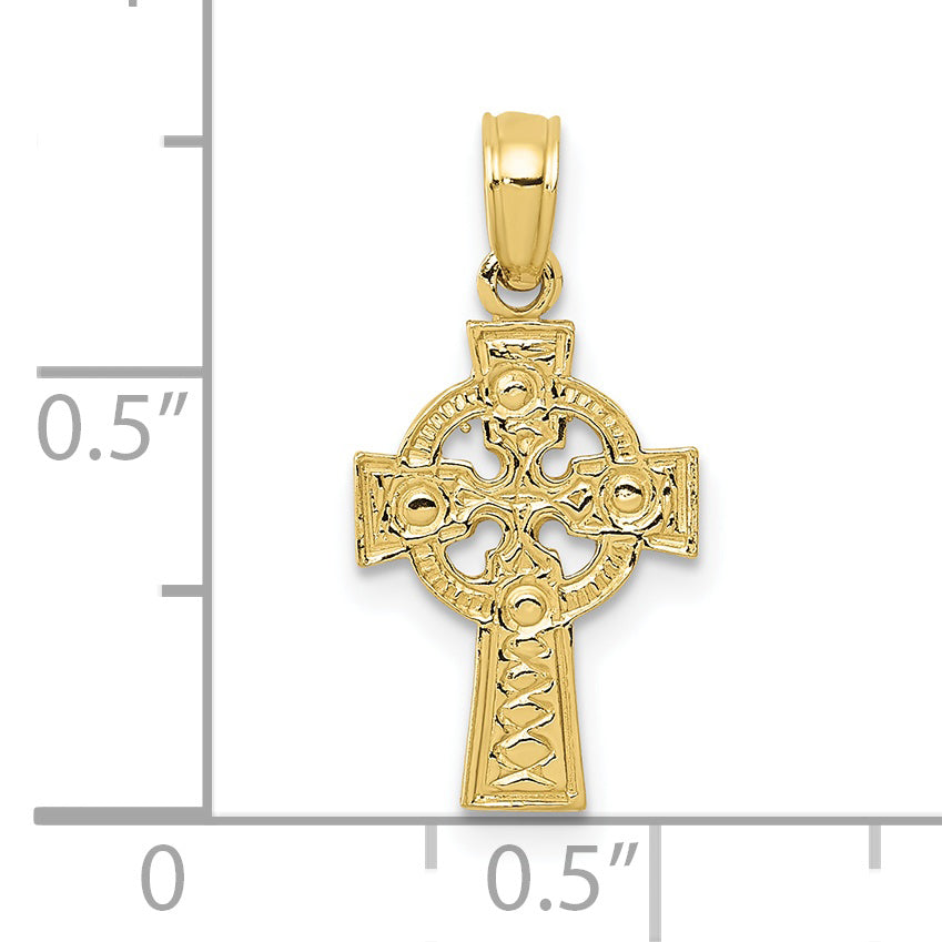 10k Celtic Cross w/Eternity Circle Pendant