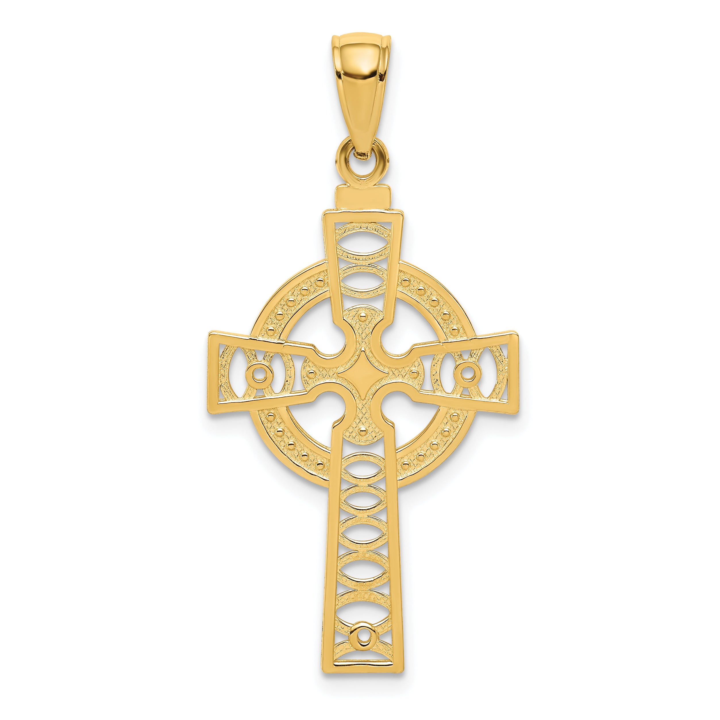 10K Celtic Cross w/Eternity Circle Pendant