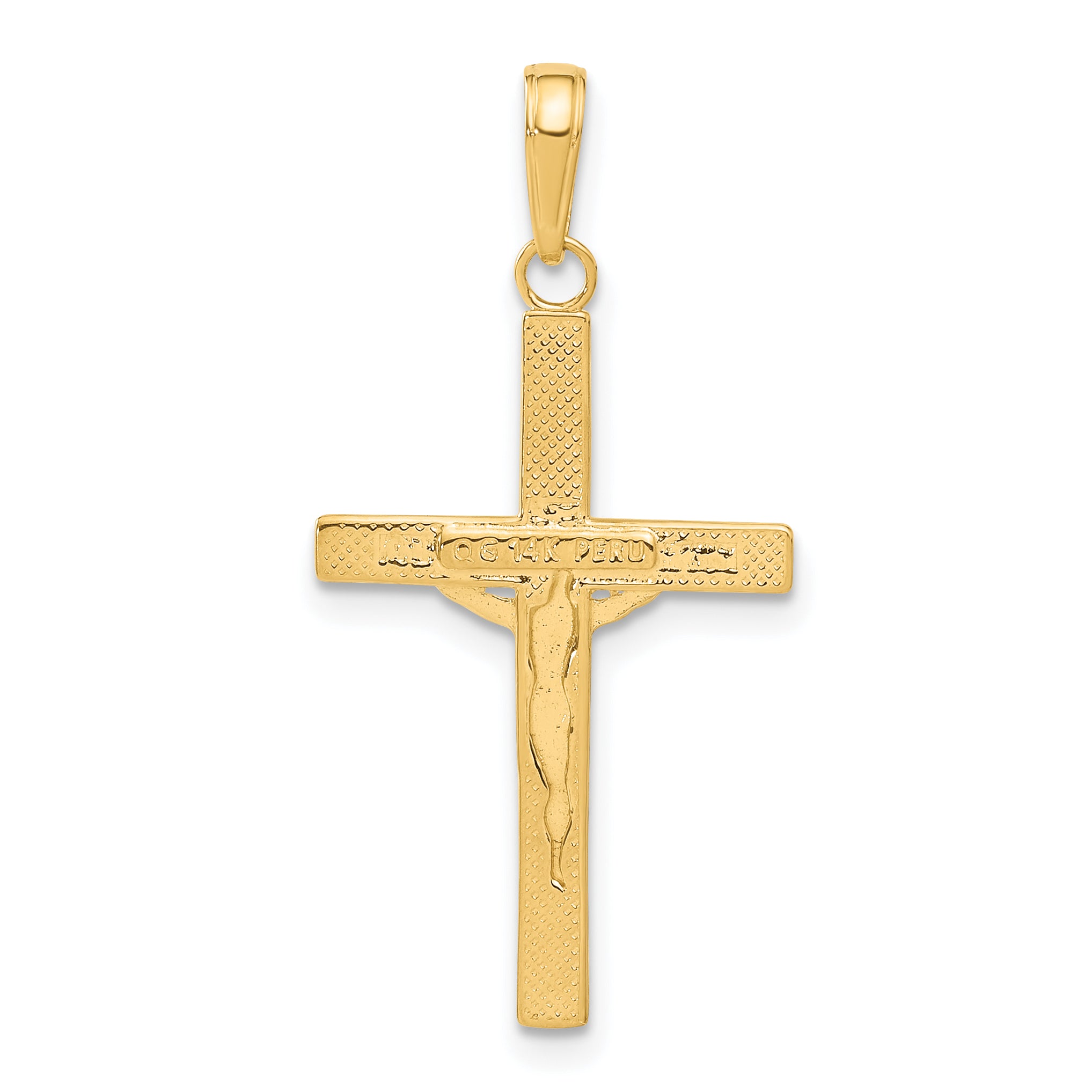 10K Diamond-cut Fancy Tipped Crucifix Pendant