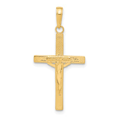 10K Diamond-cut Fancy Tipped Crucifix Pendant