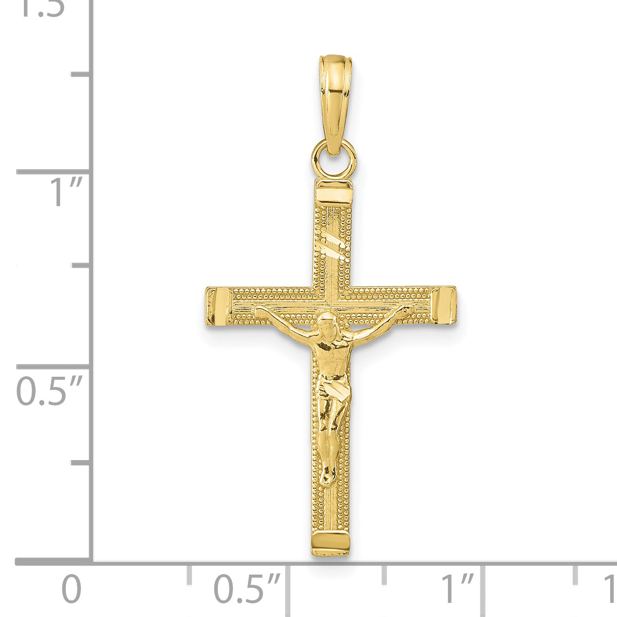 10K Diamond-cut Fancy Tipped Crucifix Pendant